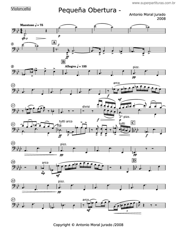 Partitura da música Pequeña Obertura – Antonio Moral Jurado