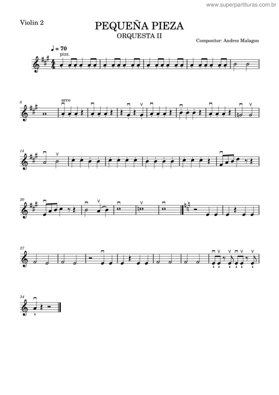 Partitura da música Pequeña Pieza