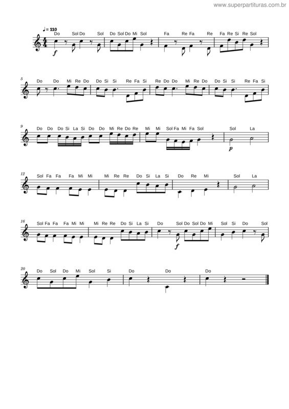 Partitura da música Pequeña Serenata Nocturna – Para Flauta