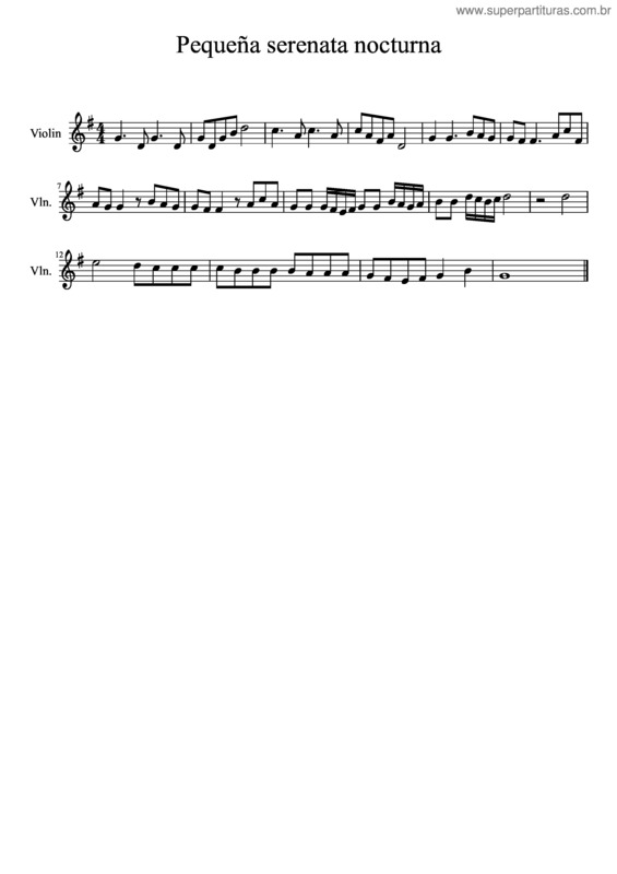 Partitura da música Pequeña Serenata Nocturna v.4