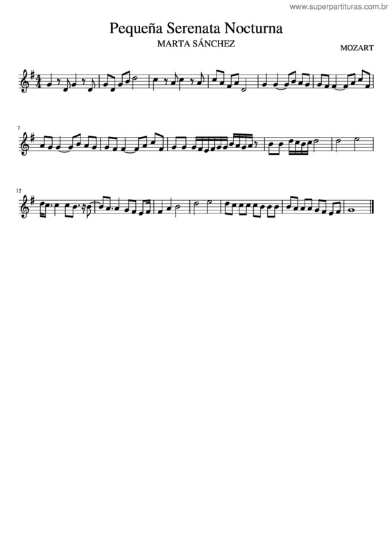 Partitura da música Pequeña Serenata Nocturna v.6
