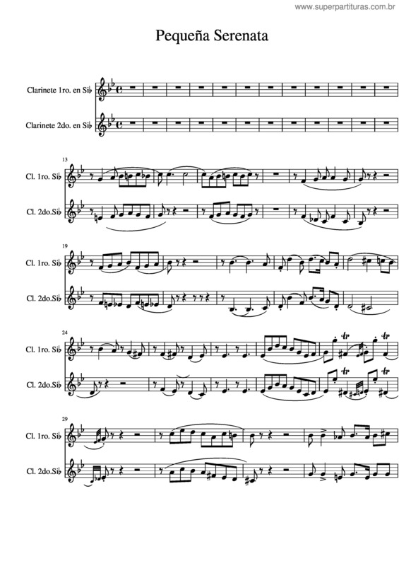 Partitura da música Pequeña Serenata