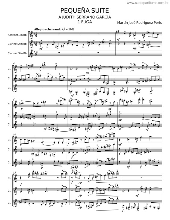 Partitura da música Pequeña Suite – Rodríguez Peris, Martín José