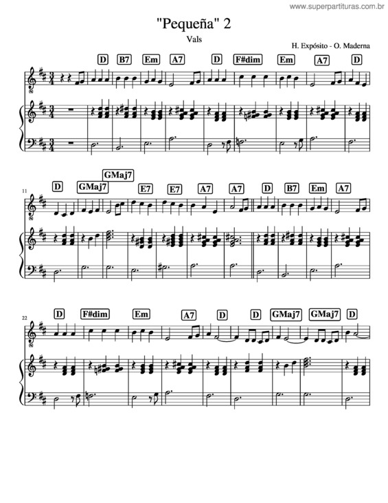 Partitura da música Pequeña Vals v.2