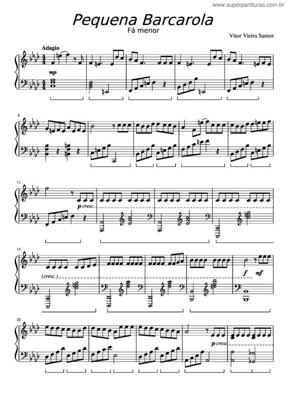 Partitura da música Pequena Barcarola