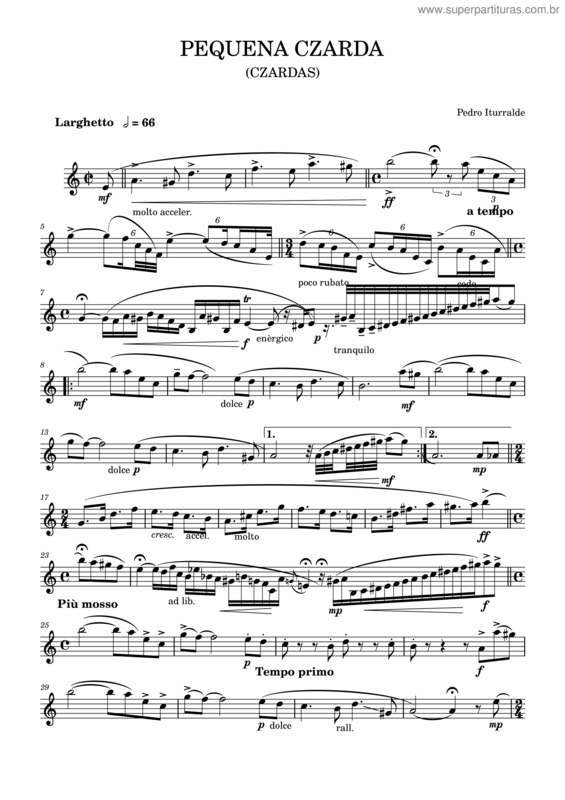 Partitura da música Pequena Czarda Tenor Sax