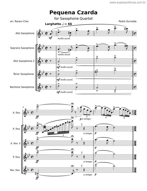 Partitura da música Pequena Czarda