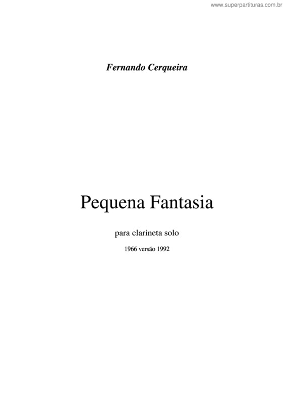 Partitura da música Pequena fantasia