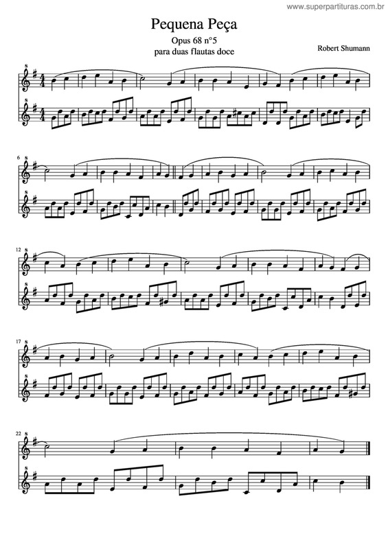 Partitura da música Pequena Peça