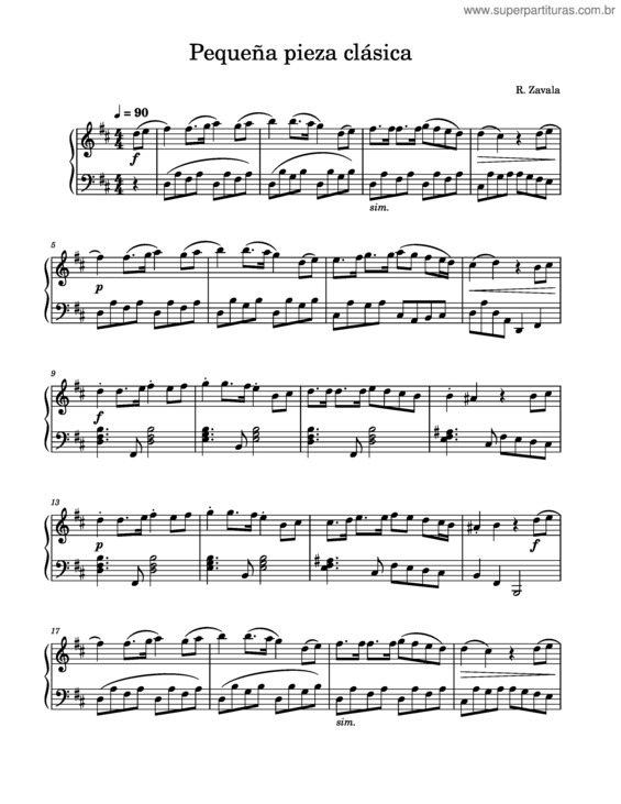 Partitura da música Pequena Pieza Clasica