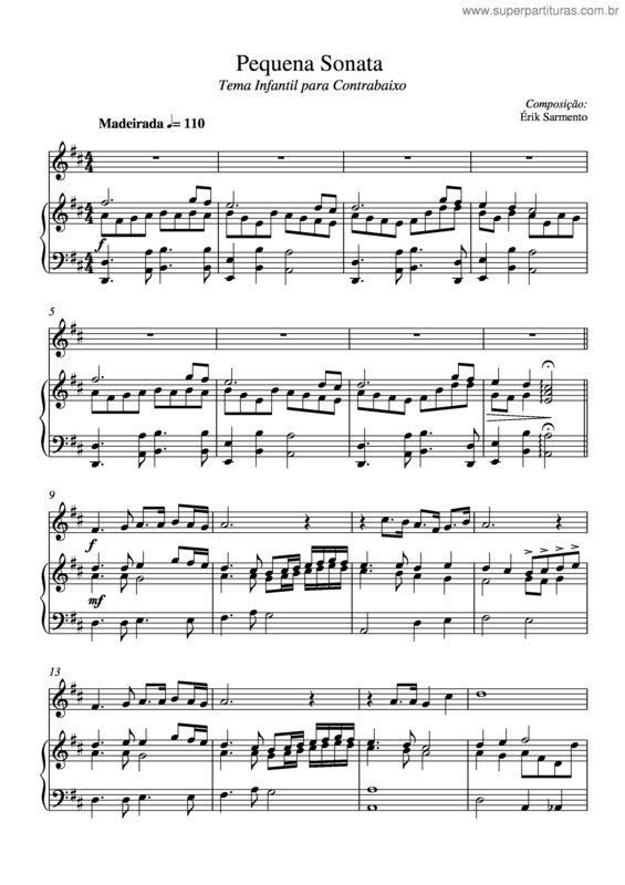 Partitura da música Pequena sonata