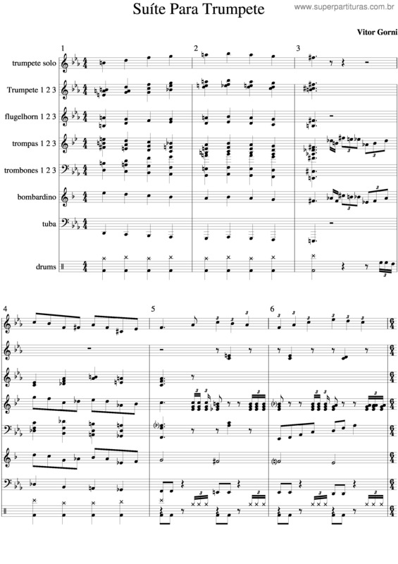 Partitura da música Pequena Suite Para Trompete