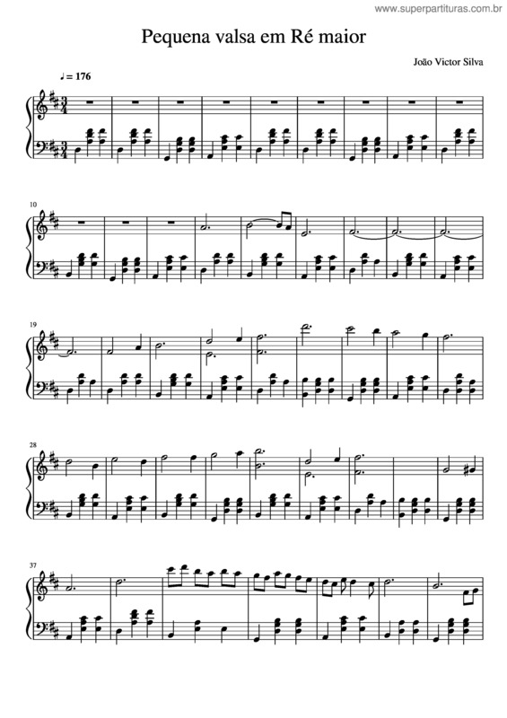 Partitura da música Pequena Valsa Em Ré Maior