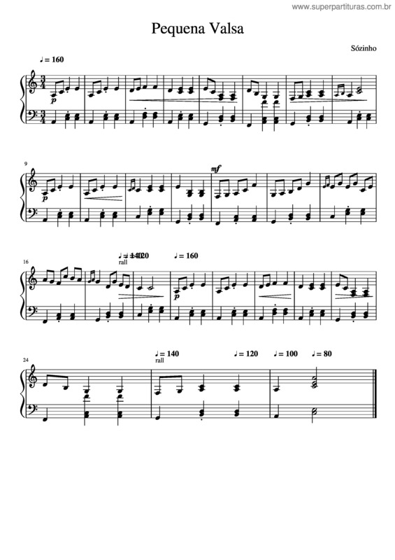 Partitura da música Pequena Valsa v.5