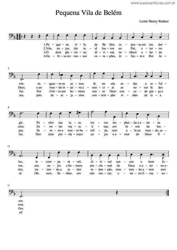 Partitura da música Pequena Vila De Belém v.2