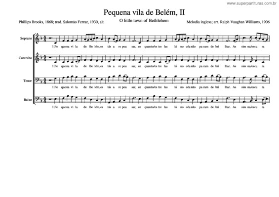 Partitura da música Pequena Vila De Belém v.3