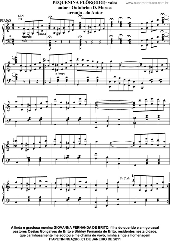 Partitura da música Pequenina Flor v.5