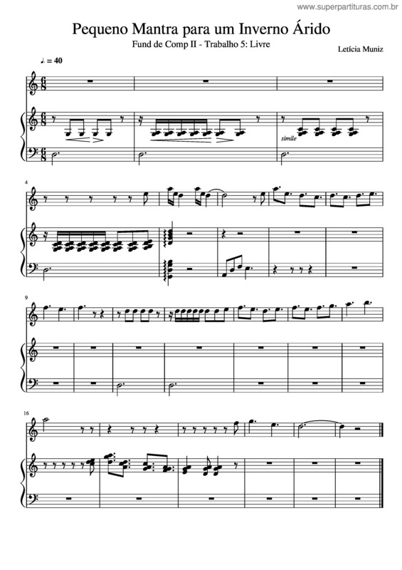 Partitura da música Pequeno Mantra Para Um Inverno Árido v.2