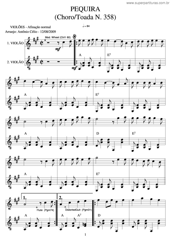 Partitura da música Pequiran