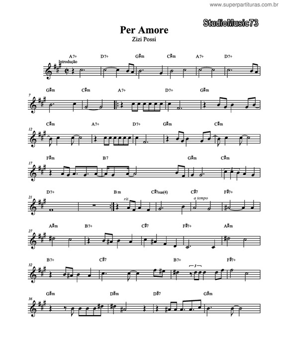 Partitura da música Per Amore v.3