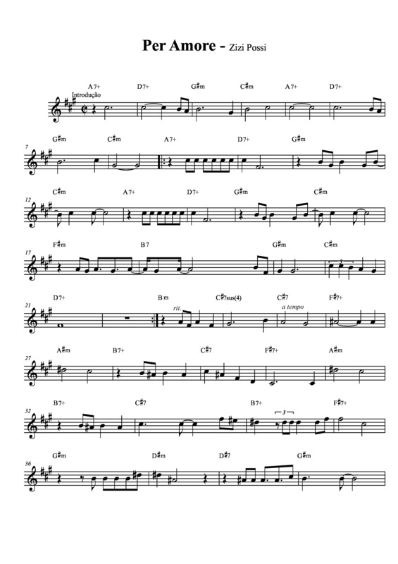 Partitura da música Per Amore v.5