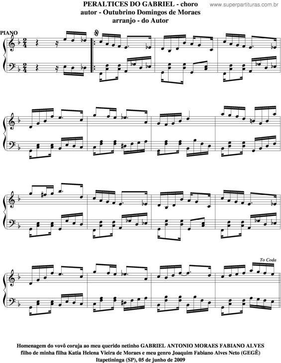 Partitura da música Peraltices Do Gabriel v.6