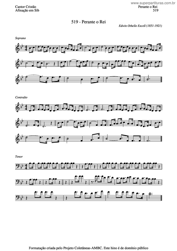 Partitura da música Perante O Rei v.3