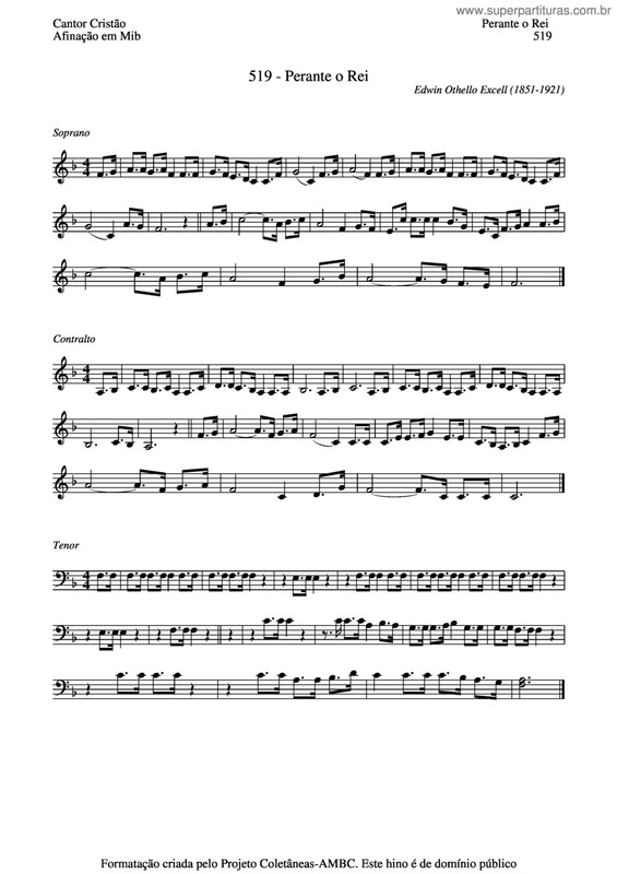 Partitura da música Perante O Rei v.4