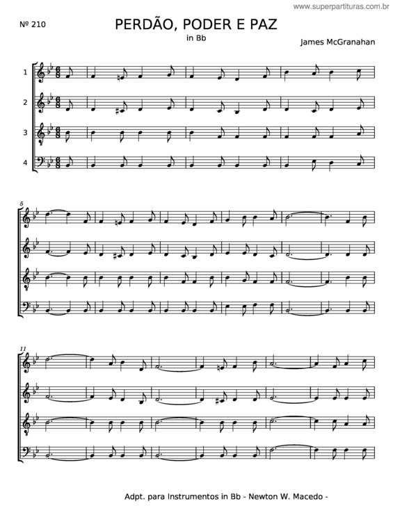 Partitura da música Perdão, Poder E Paz – James Mcgranahan