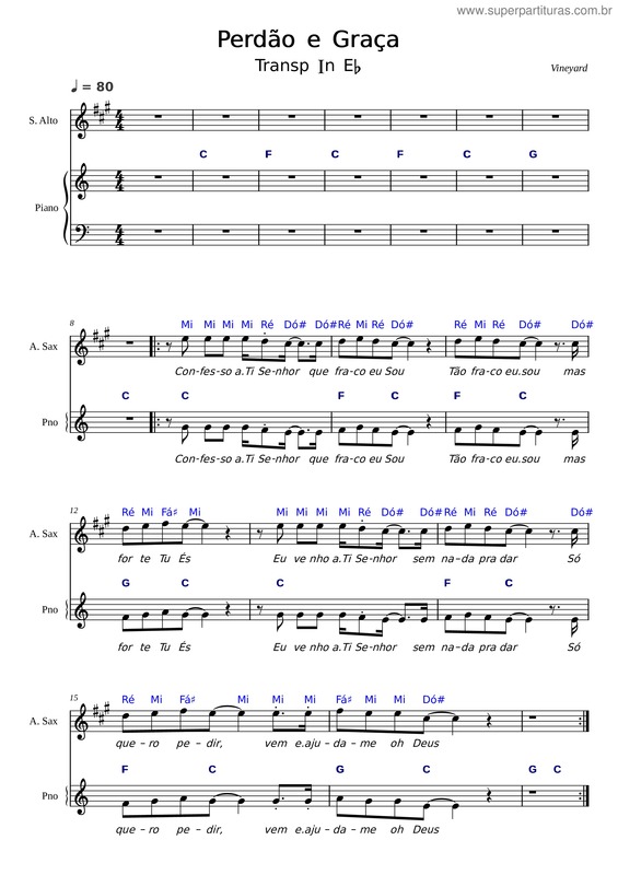 Partitura da música Perdão E Graça.Mscz