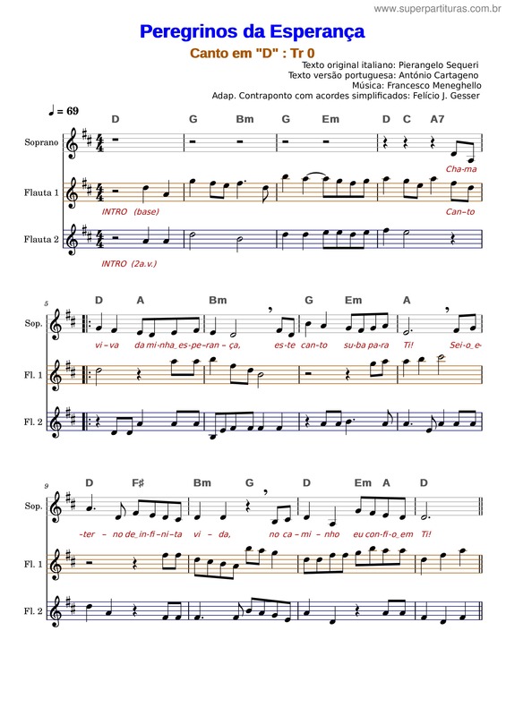 Partitura da música Peregrinos De Esperança – Hino Jubileu 2025