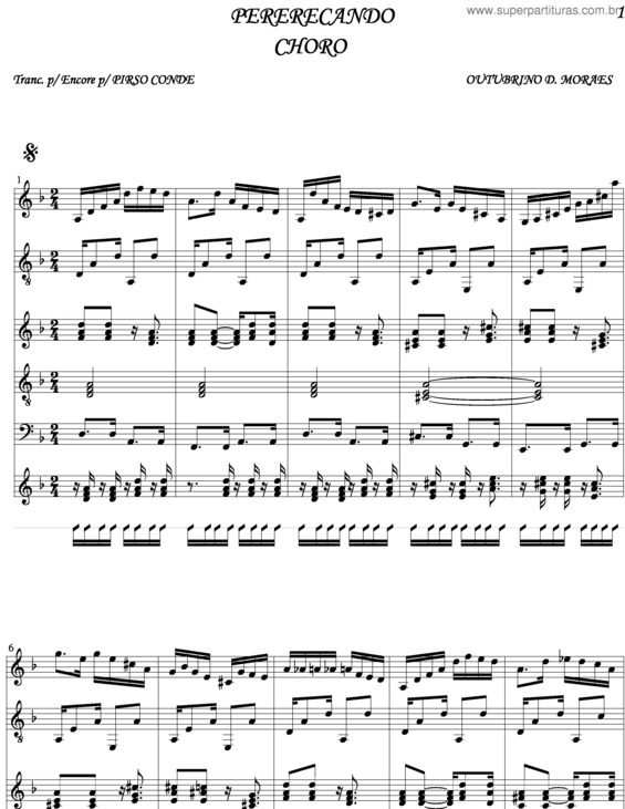 Partitura da música Pererecando v.3