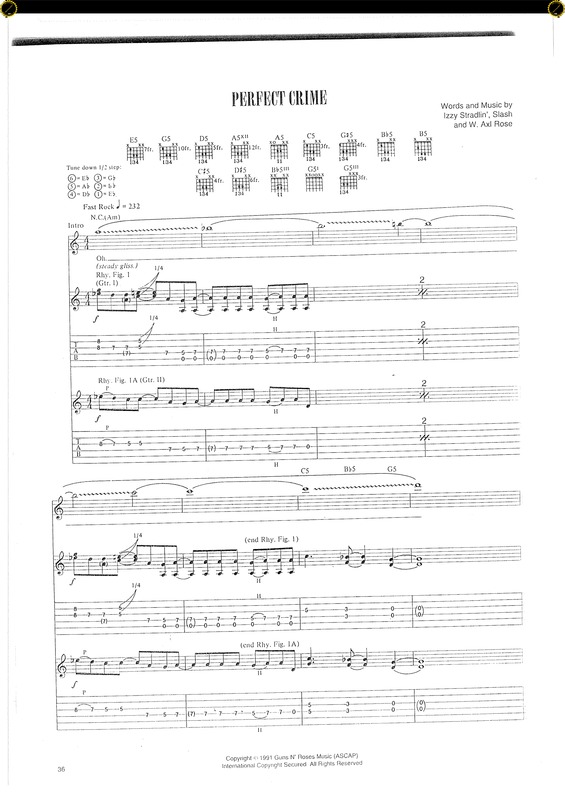 Partitura da música Perfect Crime