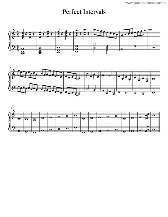 Partitura da música Perfect Intervals