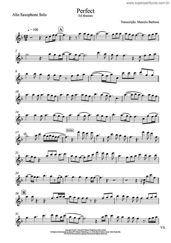 Partitura da música Perfect v.10