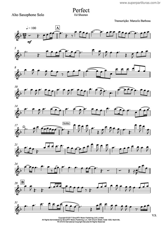 Partitura da música Perfect v.11