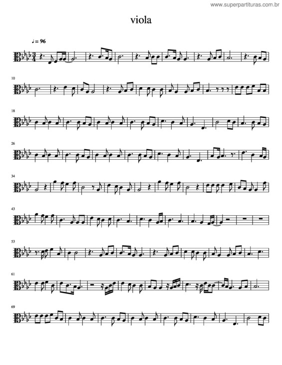 Partitura da música Perfect Viola