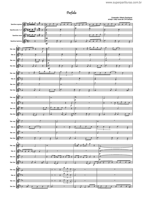 Partitura da música Perfidia v.6