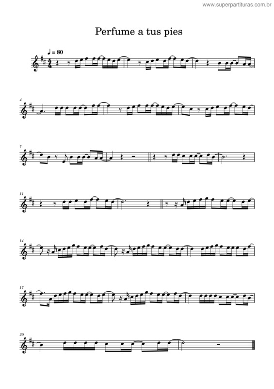 Partitura da música Perfume A Tus Pies v.2