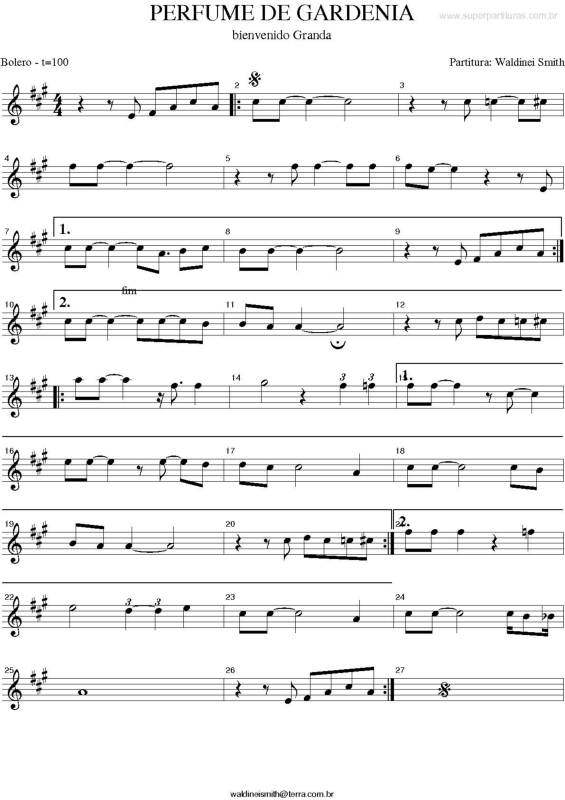 Partitura da música Perfume de Gardenia