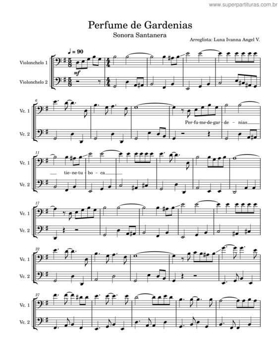 Partitura da música Perfume De Gardenias v.15