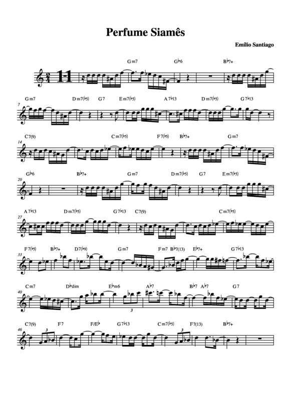 Partitura da música Perfume Siamês v.2