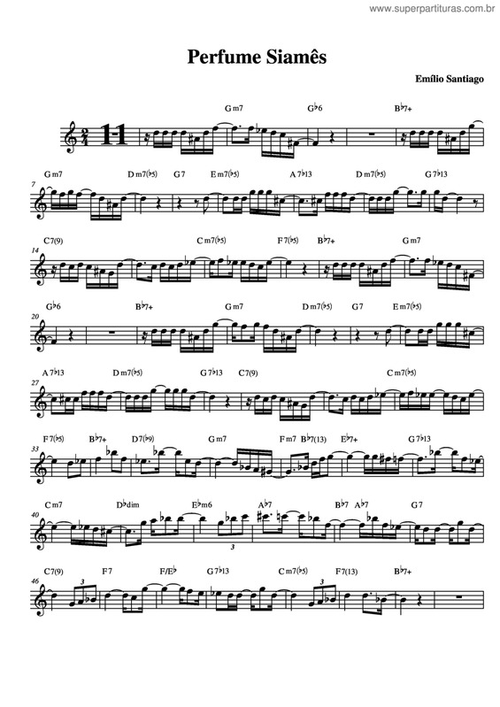 Partitura da música Perfume Siamês v.4