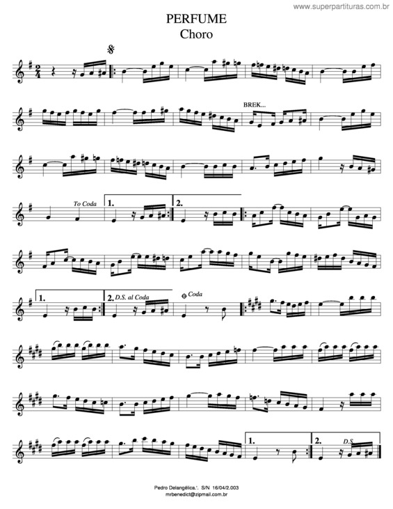 Partitura da música Perfume v.2