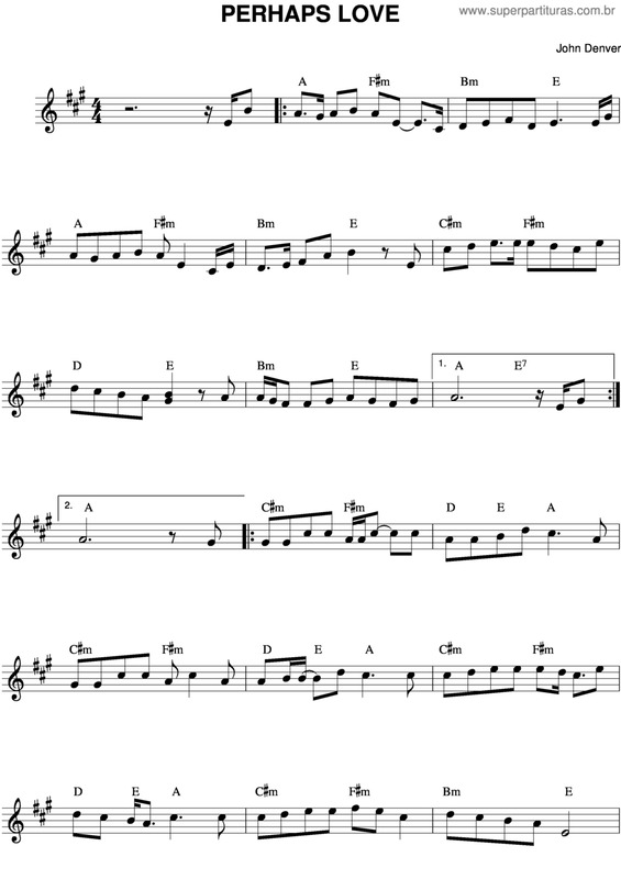 Partitura da música Perhaps Love v.10