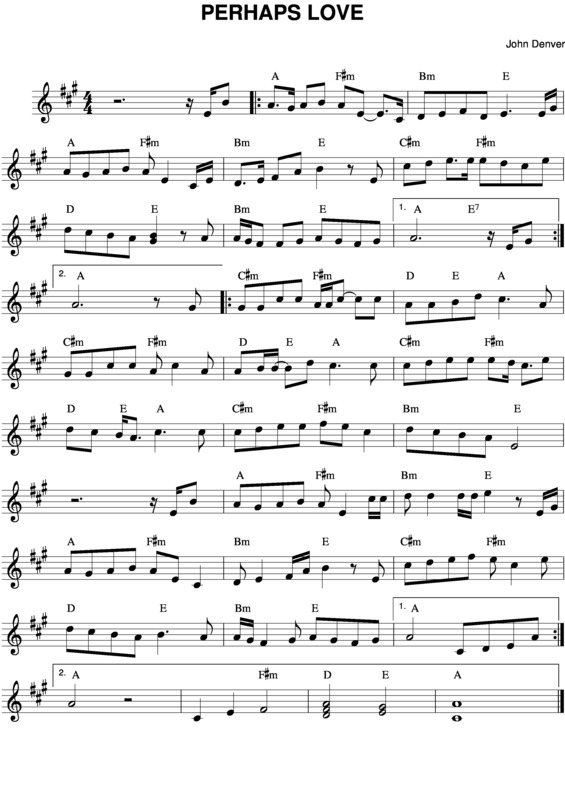 Partitura da música Perhaps Love v.9