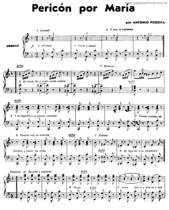 Partitura da música Pericón Por María