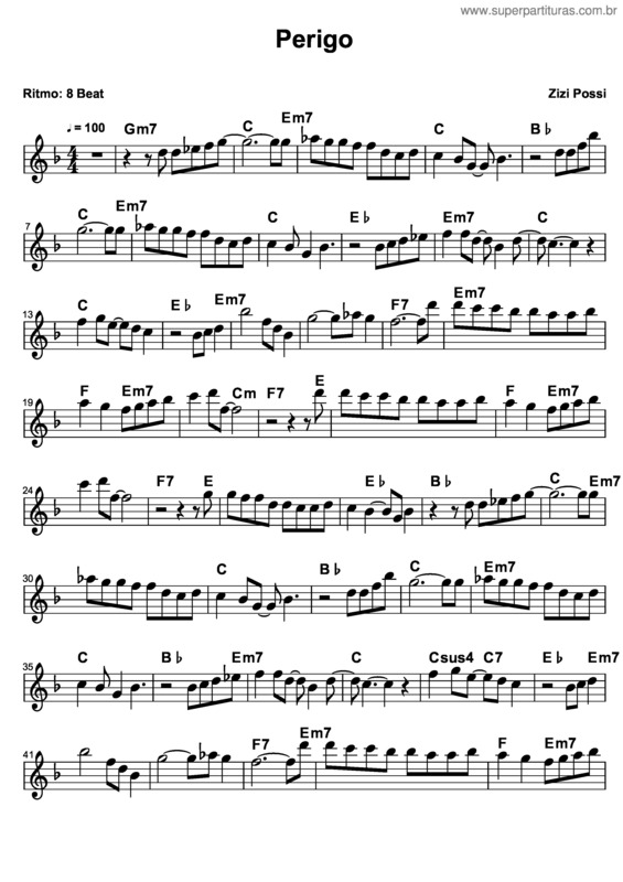 Partitura da música Perigo 2