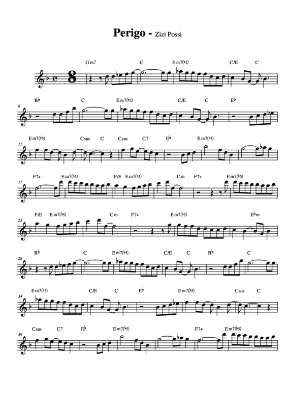 Partitura da música Perigo v.2