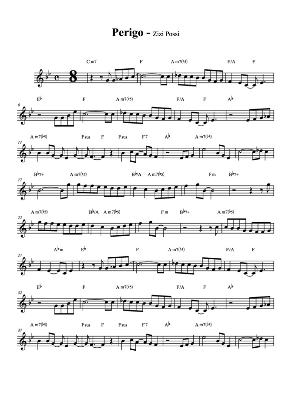 Partitura da música Perigo v.3